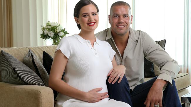 Jesinta and Lance Franklin are now proud parents. Picture: Ian Currie