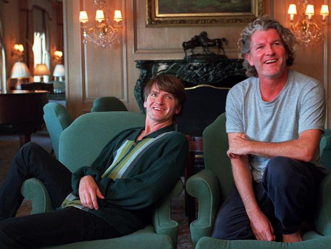 Brothers Neil (L) and Tim Finn, previously from band Split Enz, Neil Finn lead singer of group Crowded House.