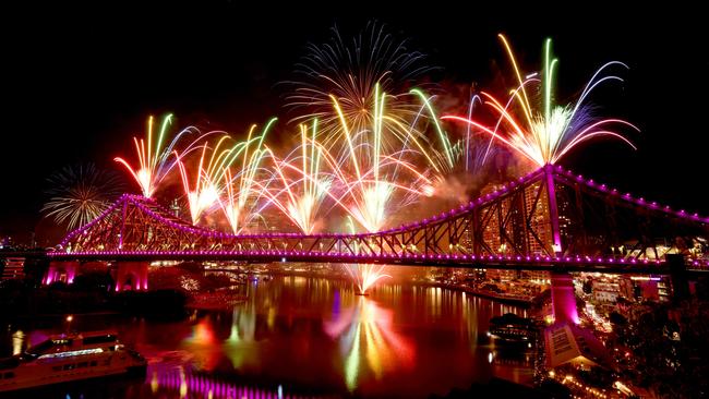 Fireworks at RiverFire from Howard Smith wharves, City, on Saturday 2nd September 2023 - Photo Steve Pohlner