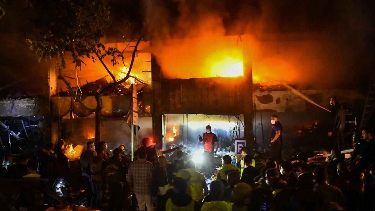 A separate Israeli strike targeted a building on Mar Elias street on November 17, 2024. Picture: Fadel Itani/AFP