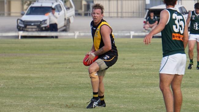 Red Cliffs forward Jake Reed in round three of the Sunraysia league match against Imperials at Mildura's Brian Weightman Oval. Picture: Michael DiFabrizio