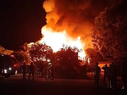 A person has died in a fire that devastated a backpackers' hostel in the North Queensland town of Bowen. Picture: Facebook