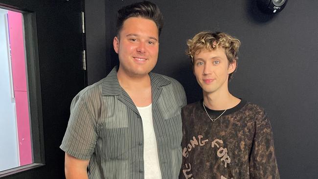 KIIS FM radio star Mitch Churi with Troye Sivan in September.