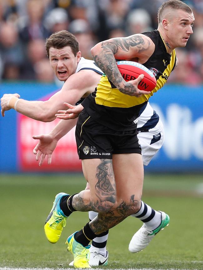 Dustin Martin visits Molly Meldrum’s house from time to time. Picture: Adam Trafford/AFL Media/Getty Images