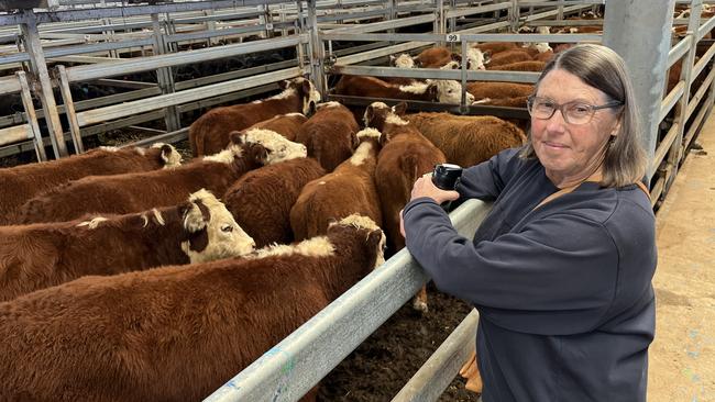 Cecily Trickett from Morven, NSW, sold Hereford steers, 380kg, for $1150 or 303c/kg liveweight at the Wodonga store cattle sale.