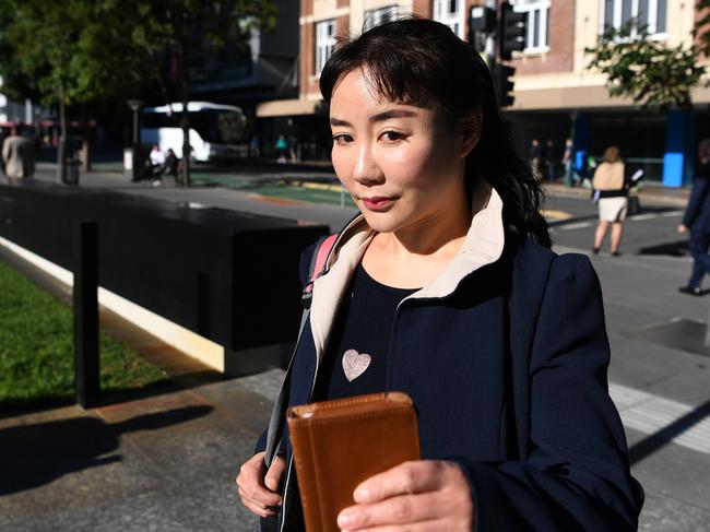 Yutian Li arrives at the District Court in Brisbane. Picture: AAP Image/Dan Peled