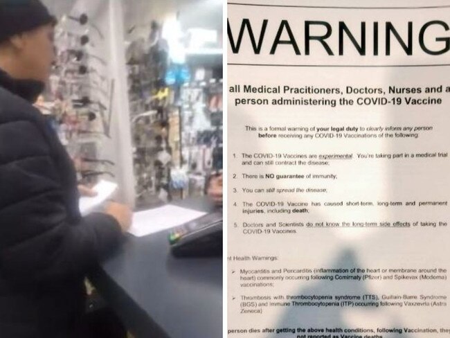 Chemists have been targeted by anti vaxxers on a late-night mission to deliver cease and desist letters.