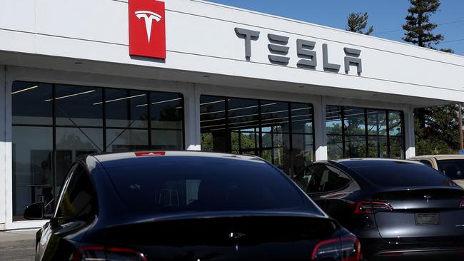 Tesla sales dropped 44 per cent in April. Picture: Justin Sullivan/ Getty/AFP