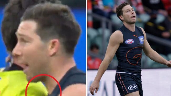 Toby Greene’s suspension for bumping into umpire Matt Stevic means he will miss the first five rounds of next season. Picture: Supplied