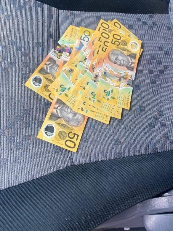 Cash allegedly seized in the operation. Picture: NSW Police