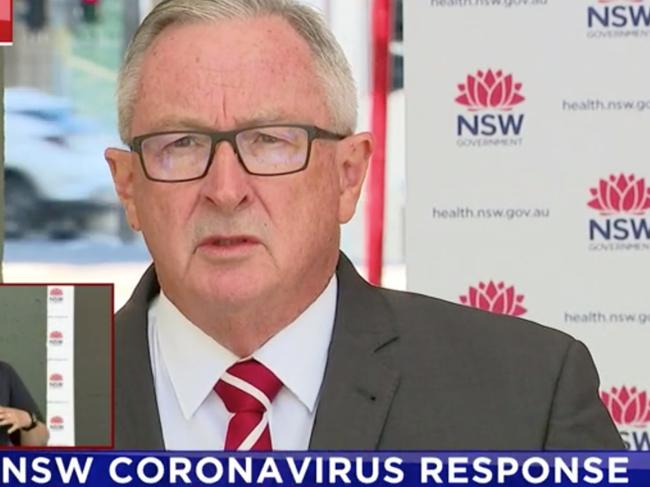 NSW Health Minister Brad Hazzard speaks to the media. Picture: 7News.