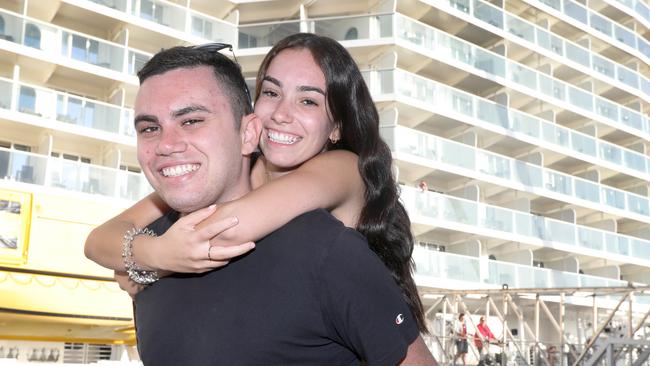 Brother and sister, Louis and Bianca Villella, from Sydney, are excited to be in Adelaide. Picture: Dean Martin