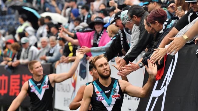 Port Adelaide will return to Shanghai for its third AFL premiership match in May. The new opponent — replacing Gold Coast — will be announced by the AFL in Melbourne next week. Picture: David Mariuz