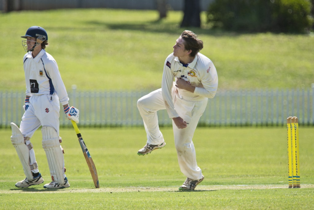 Connor Philp bowls for Northern Brothers Diggers against University in round eight A grade Toowoomba Cricket at Rockville Oval, Saturday, March 7, 2020. Picture: Kevin Farmer