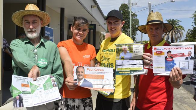 Volunteers at the Clarence Election Manager's Office on King St in Grafton, 2019.