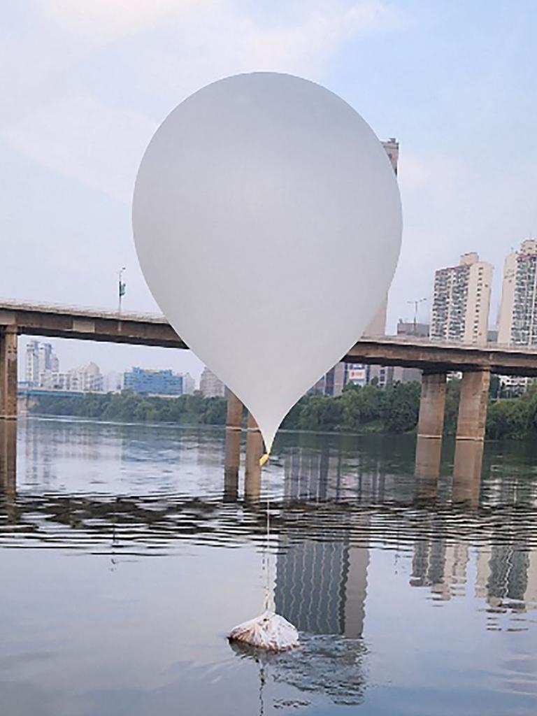 A suspected North Korea trash balloon seen on June 9. Picture: South Korean Defence Ministry / AFP