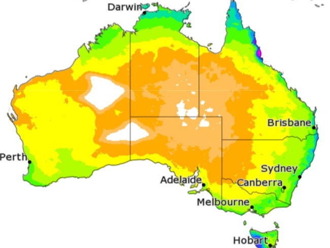 Less rain and higher temperatures is predicted. Picture: BOM