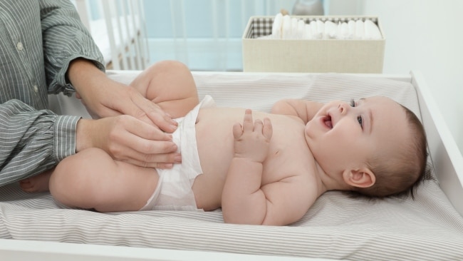 Baby on changing clearance table