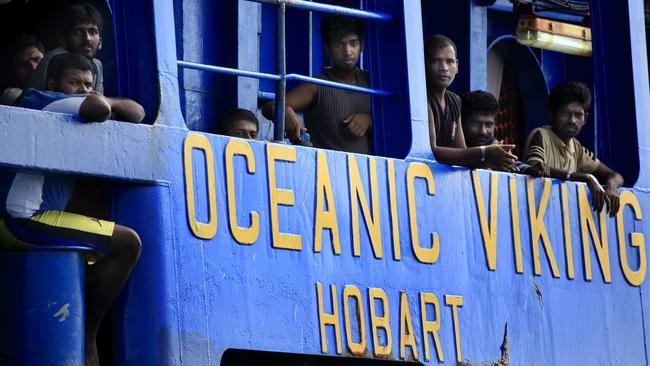 Sri Lankan refugees on-board the Australian customs vessel Oceanic Viking in 2009 while Indonesia and Australia remained in stalemate over the issue of their resettlement. (Pic: Supplied)