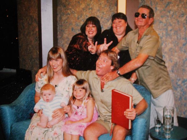 On the set of <i>This is Your Life</i> (aired October 21, 2004) with daughters Joy and Mandy, Steve and his wife Terri, Robert and Bindi. <span style="font-family: Merriweather, Georgia, &#34;Times New Roman&#34;, Times, serif; font-size: 11pt;">Picture: courtesy of Bob Irwin and Amanda French</span>