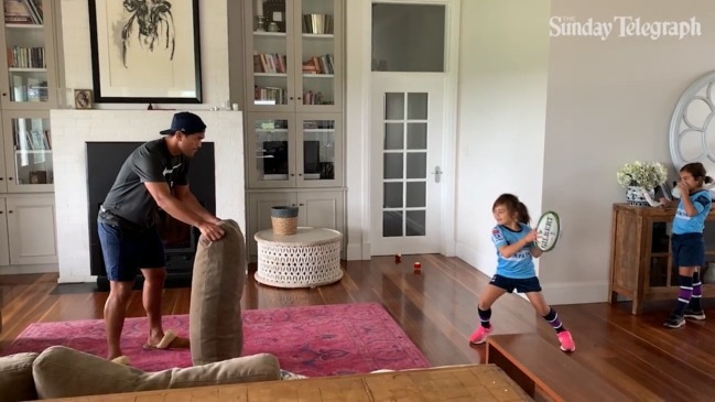 Tackle practice at home with Karmichael Hunt | Training with the Stars