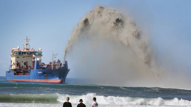 The Giant Dredge made for a spectacular sight at Miami when it was pumping. Picture Glenn Hampson