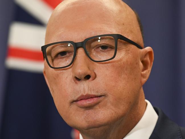 CANBERRA, AUSTRALIA, NewsWire Photos. JULY 31, 2023: The Leader of the Opposition Peter Dutton holds a press conference at Parliament House in Canberra. Picture: NCA NewsWire / Martin Ollman