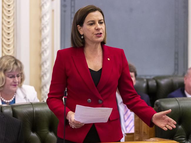 State Opposition Leader Deb Frecklington in Question Time this week. Picture: Glenn Hunt/AAP