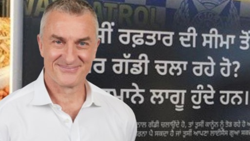 Tom Elliott takes a go at Punjabi road signs erected in Tarneit.