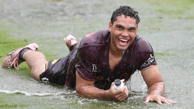 Xavier Coates. The Brisbane Broncos training at Red Hill. Pic Peter Wallis