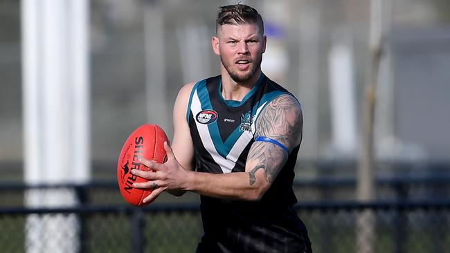 Justin Sherman in action for Laurimar. Picture: Andy Brownbill