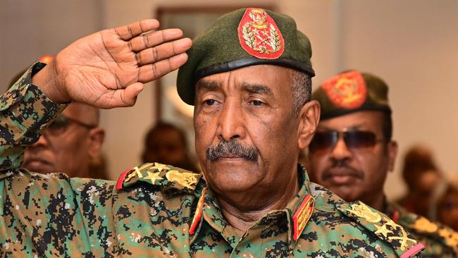 Sudanese army chief General Abdel Fattah al-Burhan in Port Sudan on Monday. Picture: AFP