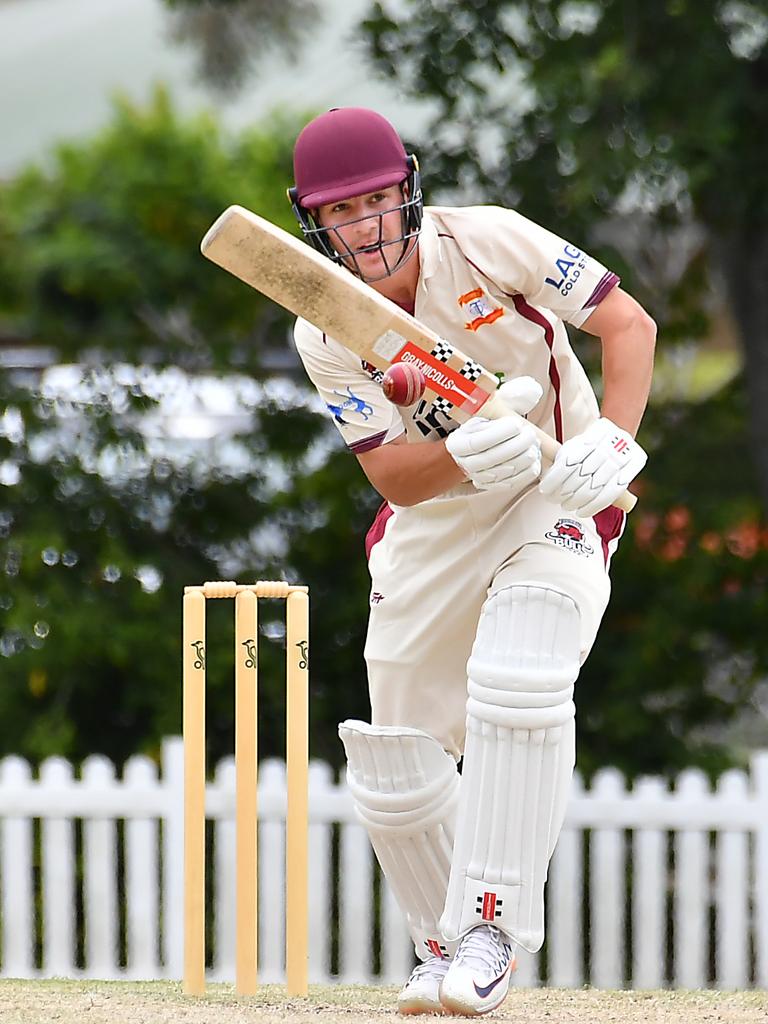 Toombul batsman Tobby Snell Sci-Fleet Motors club cricket competition between Toombul and Redlands Saturday October 1, 2022. Picture, John Gass