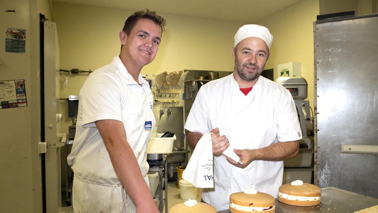 KING OF THE BAKERS: Antony's bakery and patisserie apprentice Ben Millar (left) and owner and baker Antony Blackey work on some of the store’s sweet treats, which helped them to secure the top spot at this year’s 2021 Heritage Bank Toowoomba Royal Bread Show.