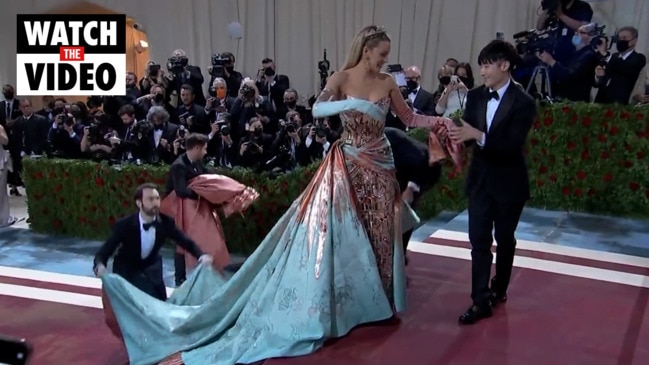 Blake Lively unveils dress at Met Gala