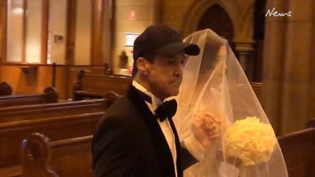 Jeff Fenech walks daughter Jessica down the aisle