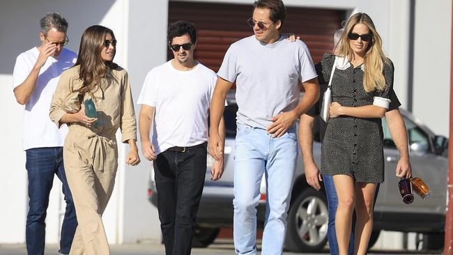 The pair were joined by friends for a business meeting at the distillery in Byron’s industrial estate. Picture: MEDIA MODE