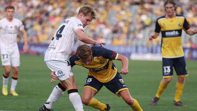 Rylan Brownlie in action for the Roar last year.