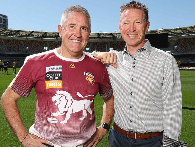 Chris Fagan and David Noble at the Lions at the Gabba. Pic Annette Dew