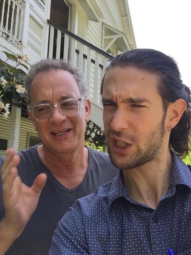 Tom Hanks was snapped with Riccardo from Mavis’ Kitchen &amp; Cabins at Mount Warning.