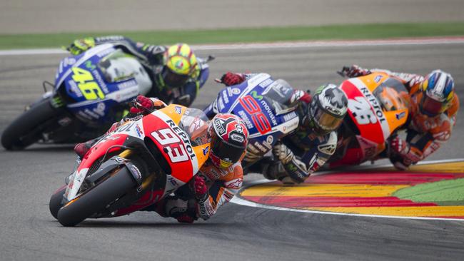 The four riders who mathematically can still win the MotoGP championship.