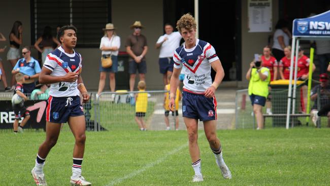 Zahn McKay (right) picked up a double for the Roosters. Picture: Kevin Merrigan