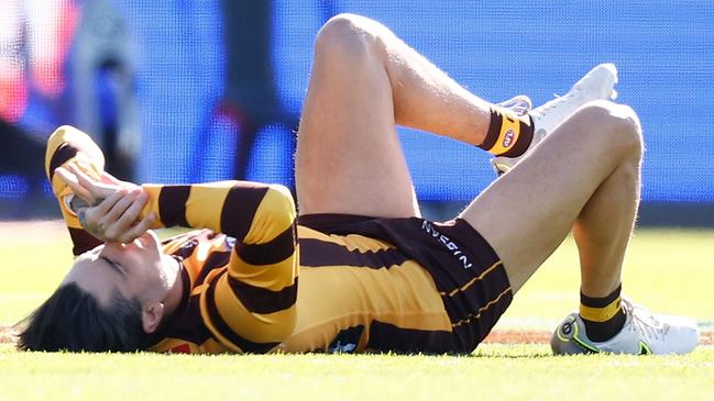 Chad Wingard suffered a cruel achilles injury. (Photo by Michael Willson/AFL Photos via Getty Images)