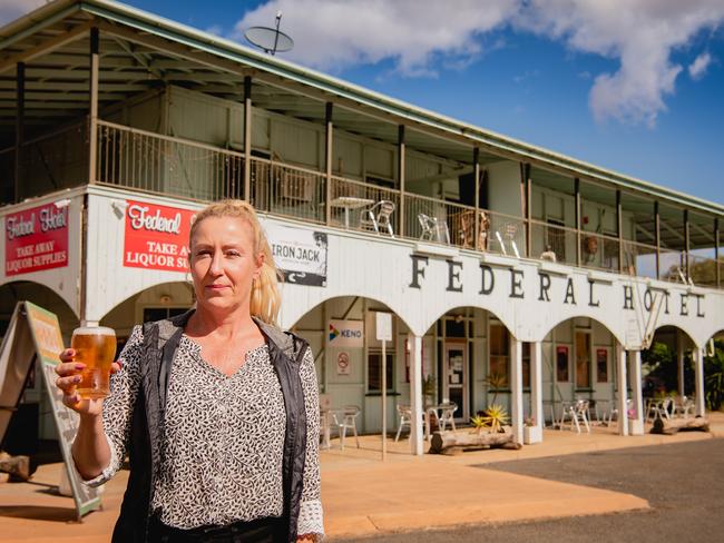 Federal Hotel (Wallumbilla) owner Samantha Senescall was hit with a coronavirus fine. Picture: Katarina Silvester