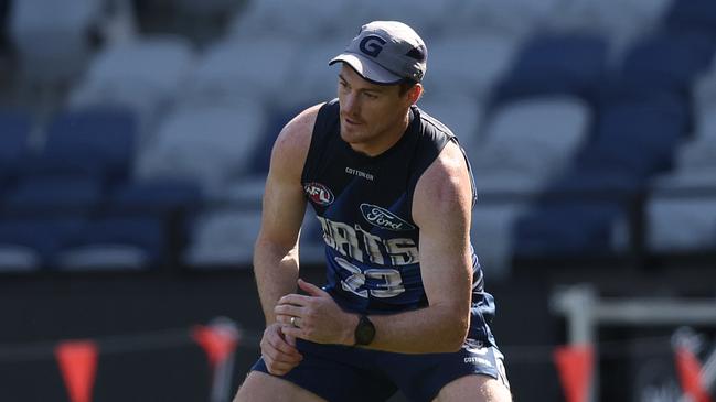 GEELONG, AUSTRALIA - MARCH 06: Gary Rohan of the Cats during a Geelong Cats AFL training session at GMHBA Stadium on March 06, 2024 in Geelong, Australia. (Photo by Robert Cianflone/Getty Images)