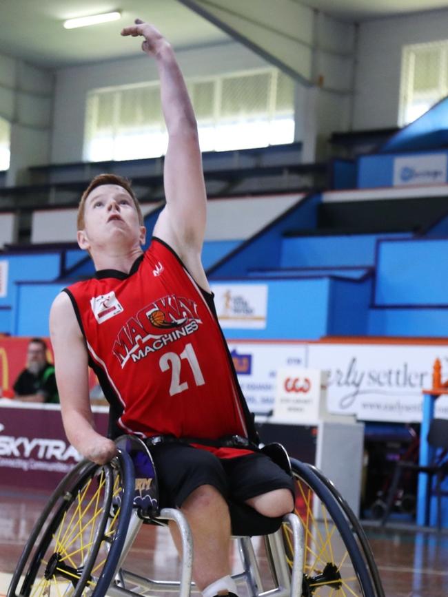 Brayden Foxley-Conolly played wheelchair basketball for Mackay in the Regional competition. Picture: Contributed