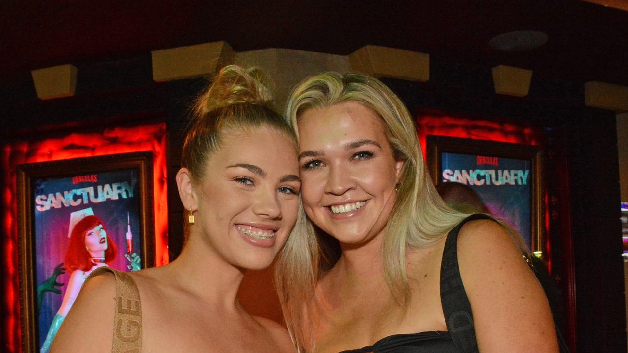 Tayla Elsley and Amy Pryor at opening night of ‘Sanctuary’ at Dracula’s Cabaret, Broadbeach. PIC: (c) Regina King