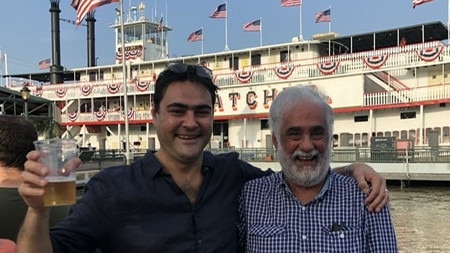 David Penberthy with his father Lloyd in New Orleans. Picture: supplied