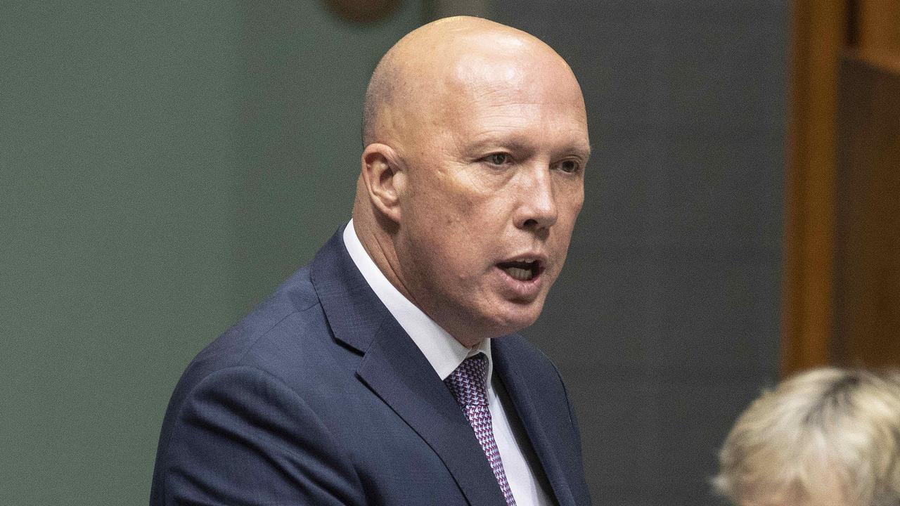 Peter Dutton during Question Time in the House of Representatives in Parliament House Canberra. Picture: NCA NewsWire / Gary Ramage