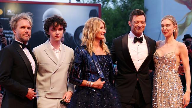 Director Florian Zeller, Zen McGrath, Laura Dern, Hugh Jackman and Vanessa Kirby at The Son red carpet at the 79th Venice International Film Festival last September. Picture: Vittorio Zunino Celotto/Getty Images